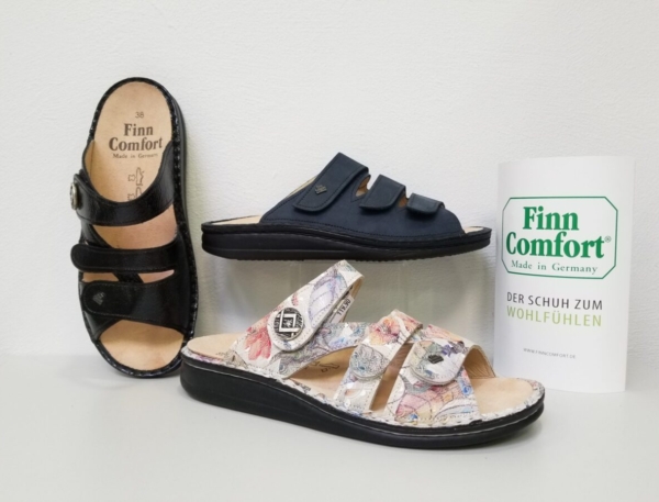 schuhmoden simon ravensburg finn comfort pantolette wechselfussbett flach klettverschluss damen