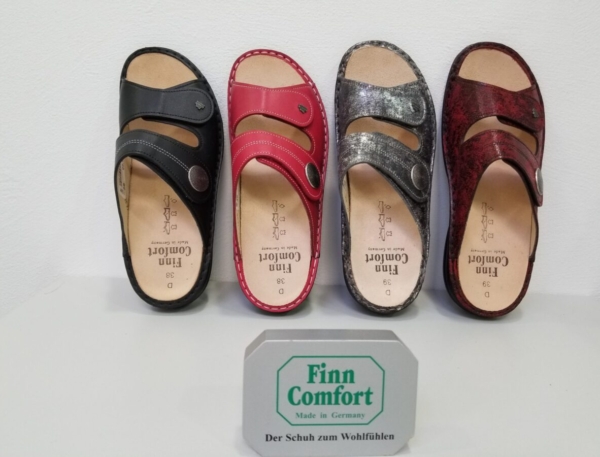 schuhmoden simon ravensburg finn comfort pantolette wechselfussbett sansibar dunkel damen