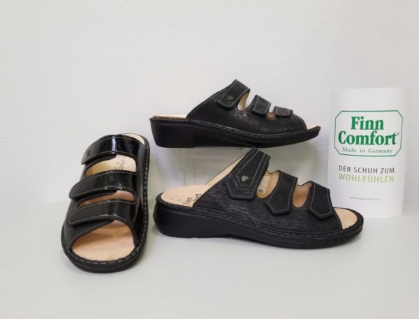 schuhmoden simon ravensburg finn comfort pantolette wechselfussbett schwarz damen